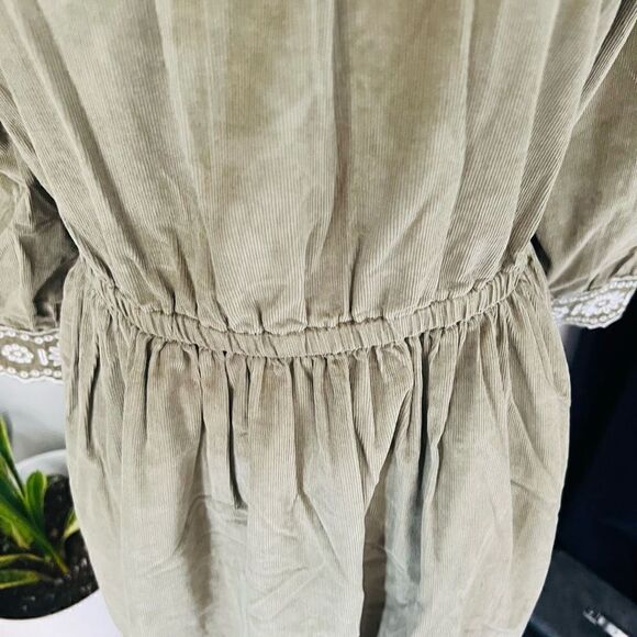 MADEWELL Embroidered Square Neck Corduroy Minidress, Small (2/4), Tan, NWT‎ - Picture 10 of 17